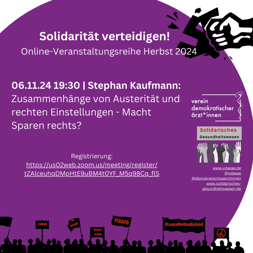 Ver­an­stal­tung mit Ste­phan Kauf­mann: Zusam­men­hang von Austeri­tät und rech­ten Ein­stel­lun­gen