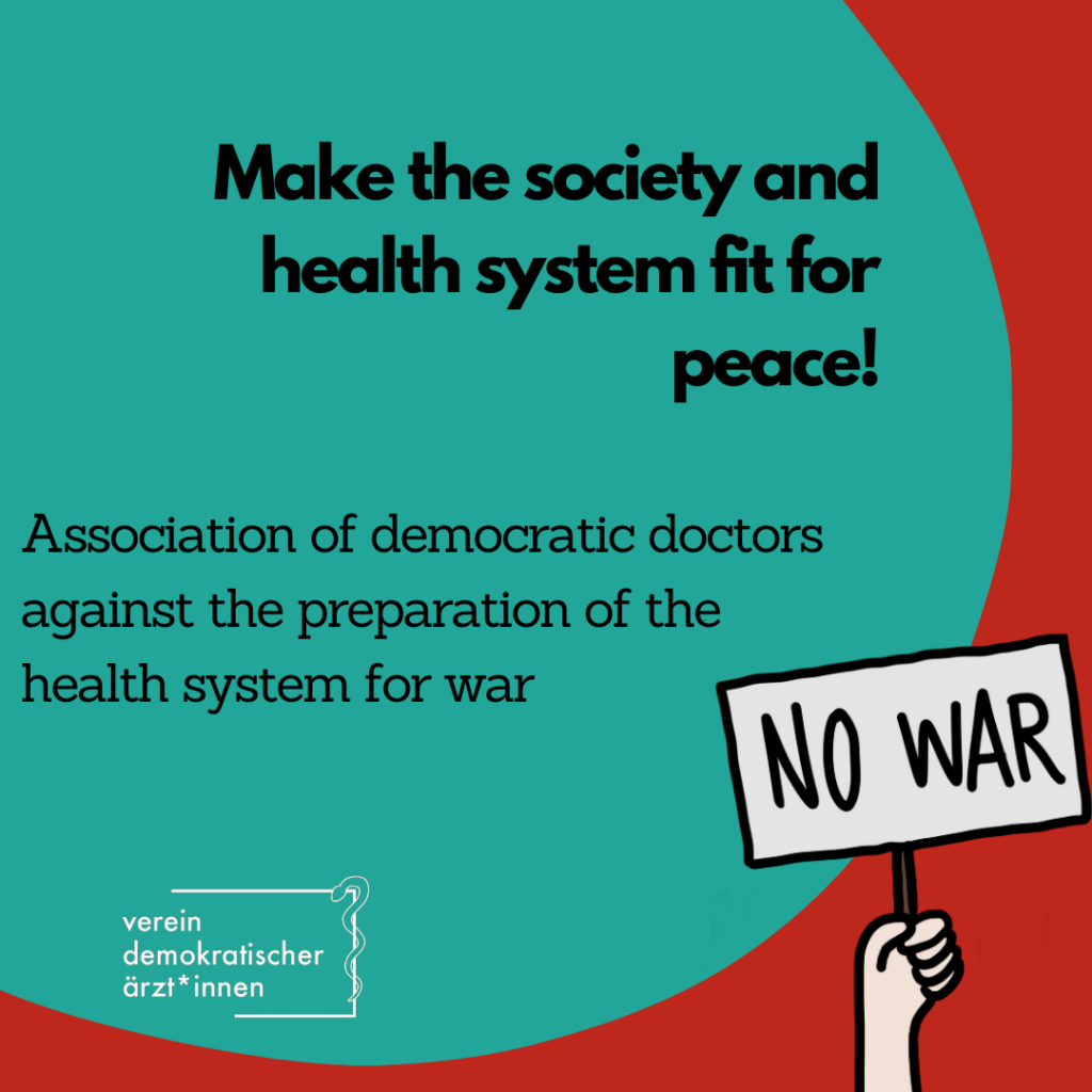 Make the socie­ty and health sys­tem fit for peace!