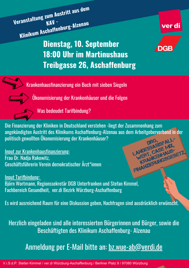 Ver­an­stal­tung zum Aus­tritt aus dem KAV – Kli­ni­kum Aschaf­fen­burg-Alzen­au