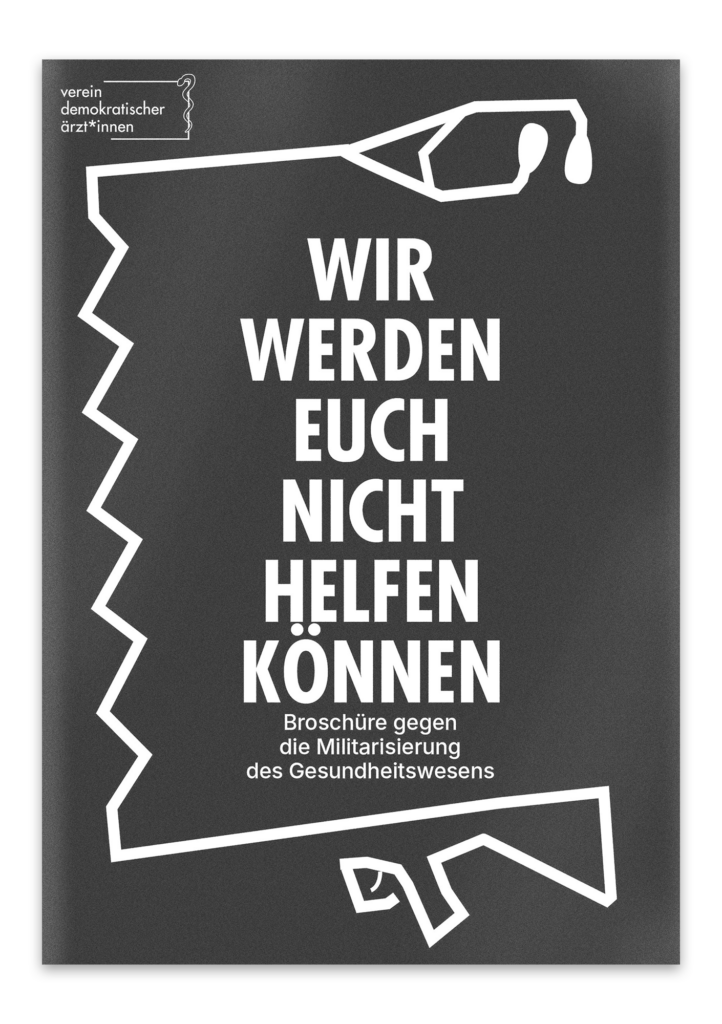 Cover der Broschüre gegen Militarisierung im Gesundheitswesen